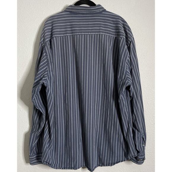 Dockers Blue Cotton Striped Button Up‎ Mens Shirt Size XXL 2XL Academia Dadcore - Picture 4 of 6